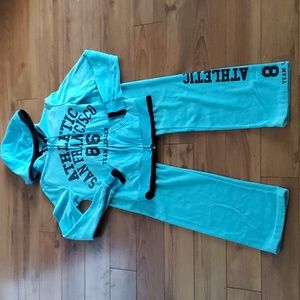 SPORTS SUITE BLUE WOMEN'S TOP & PANTS "Athletic San Francisco " 86 Team Leader